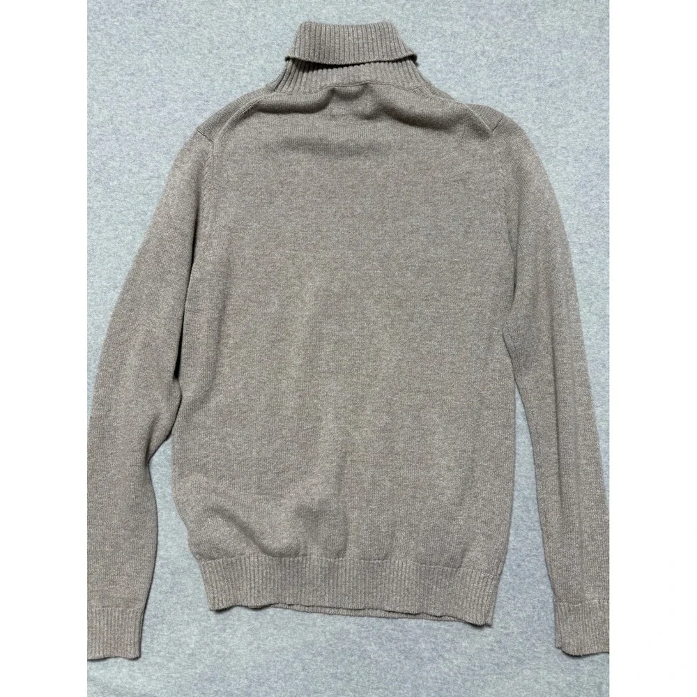 Old Navy‎ Mens Turtleneck Sweater Large Tall Brown Heathered Cotton Blend Knit